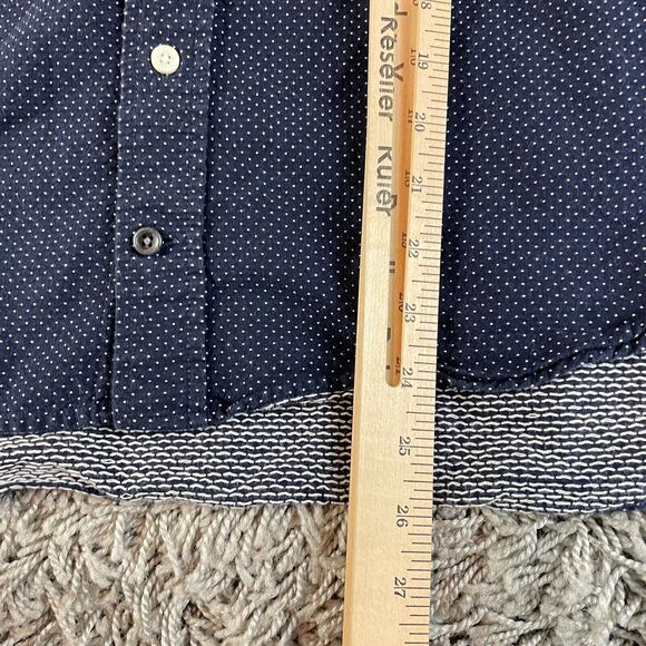 Taylor Stitch Shirt Mens 38 Blue Polka Dot Handmade Button Up Logo Outdoor USA - Picture 11 of 11